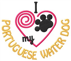 Portuguese Water Dog embroidery design